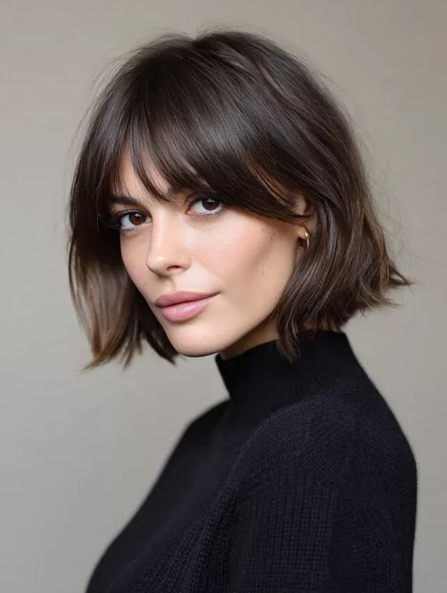 Soft Blunt Bob with Wispy Fringe: Modern Minimalist Perfection