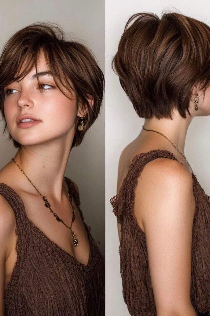 Layered Tapered Pixie Bob – Soft Volume with a Clean Back