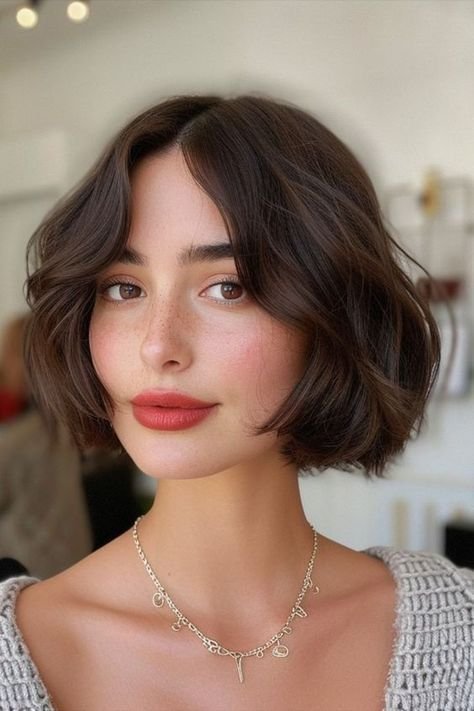 Center-Part Voluminous Bob with Soft Layers