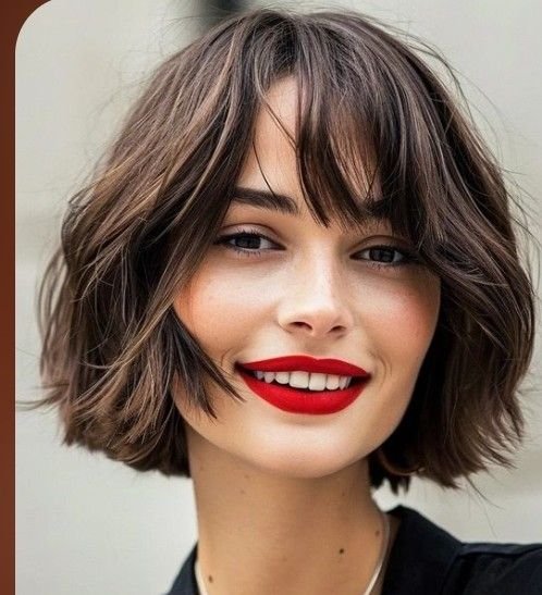 Wispy Layered Bob with Airy Texture