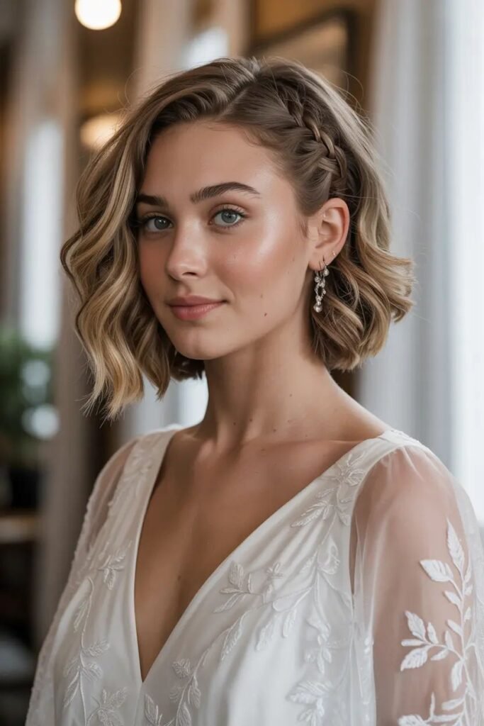 Romantic Braided Short Waves – Soft, Elegant & Wedding-Ready