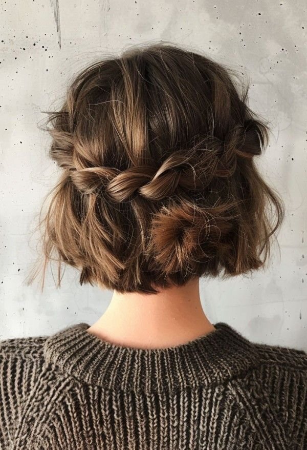 Braided Short Bob Updo – Playful, Textured & Effortlessly Chic