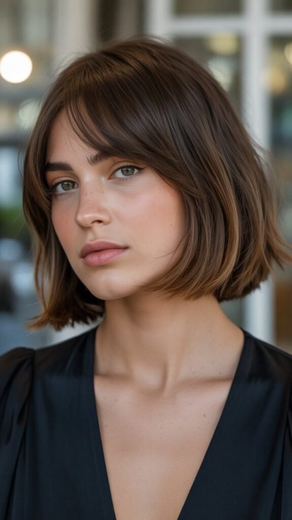 Soft Angled Bob with Subtle Inward Curve