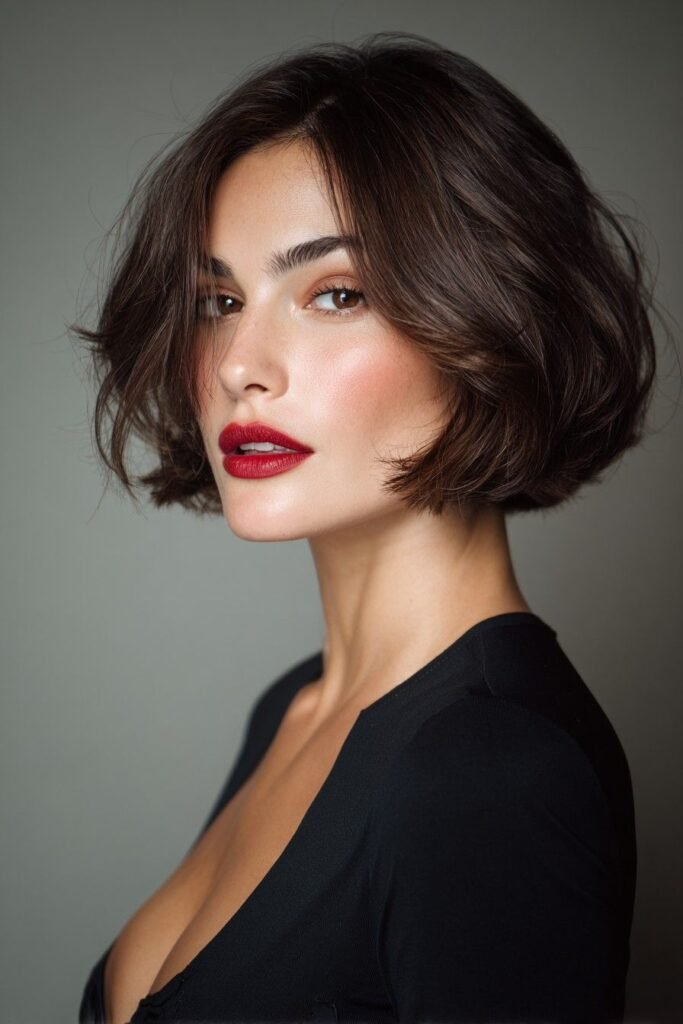 Glamorous Layered Bob with Soft Side Volume