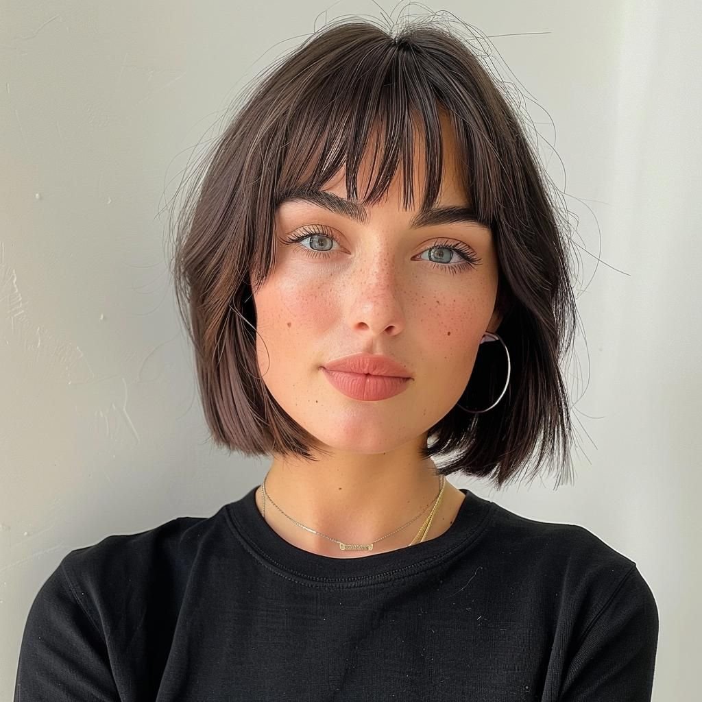 Soft Blunt Bob with Micro Fringe: Modern Edge with Subtle Texture