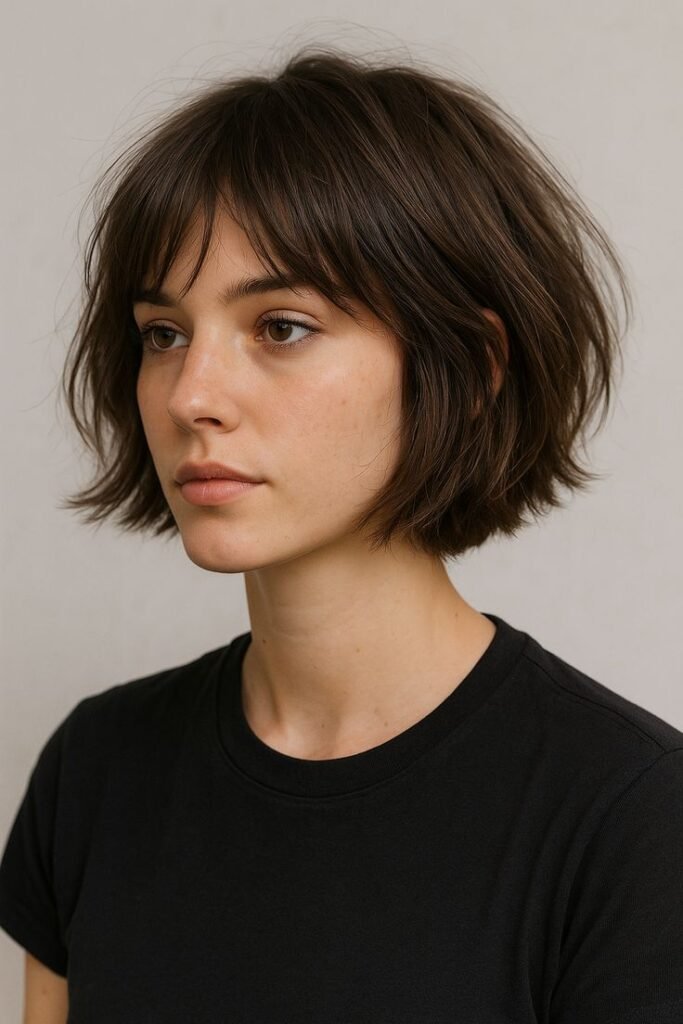 Soft Textured Micro Bob with Light Fringe