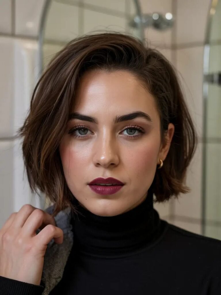 Deep Side-Part Glossy Power Bob