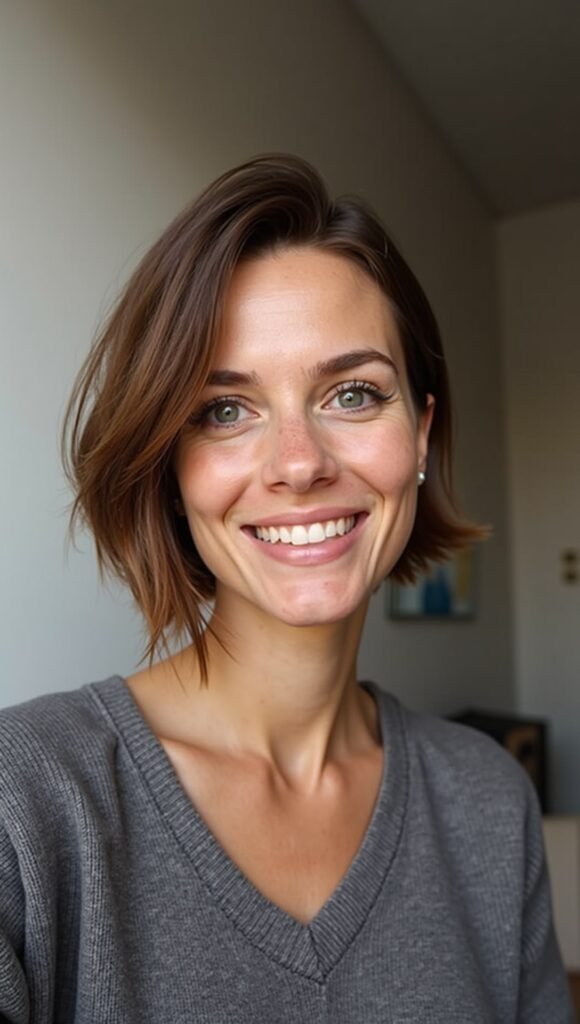 Long Asymmetrical Bob with Soft Lift