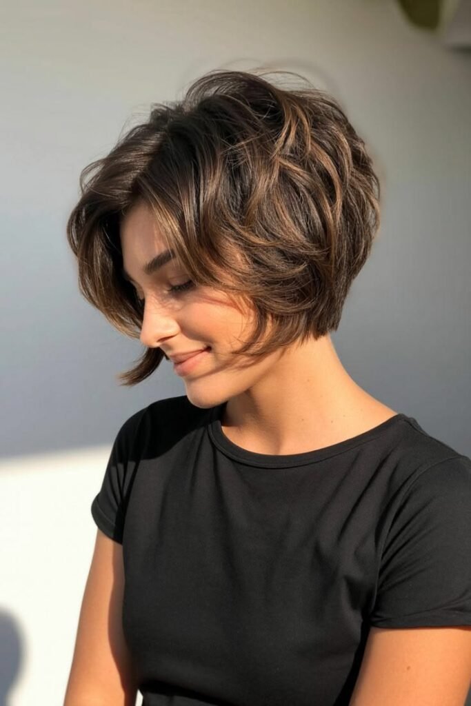 Voluminous Layered Rounded Bob