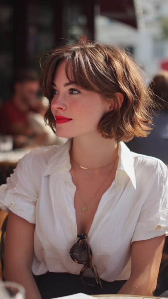 Soft Textured French Bob: Effortless Café Chic