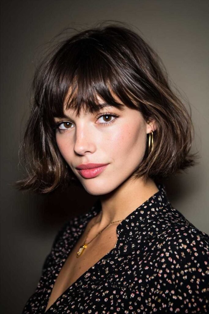 Soft Layered Bob with Textured Fringe