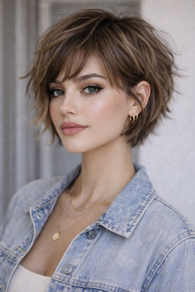 Messy Textured Short Shag with Effortless Volume