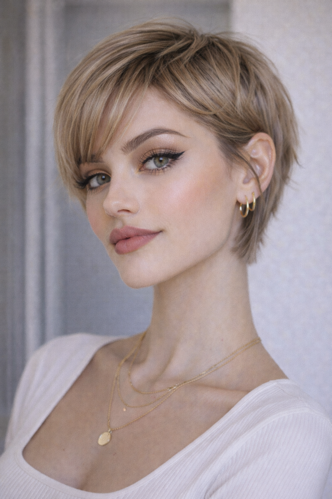 Short Layered Cut for Fine Hair with Natural Volume
