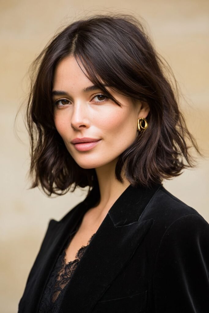 Soft Layered Wavy Bob: Timeless Sophistication with Modern Texture