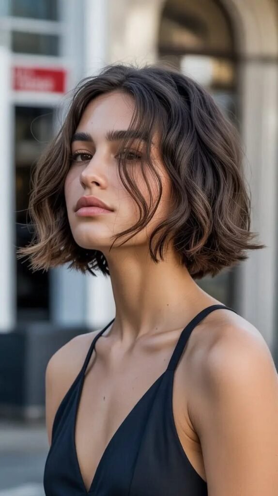 Soft Textured Short Bob with Natural Waves