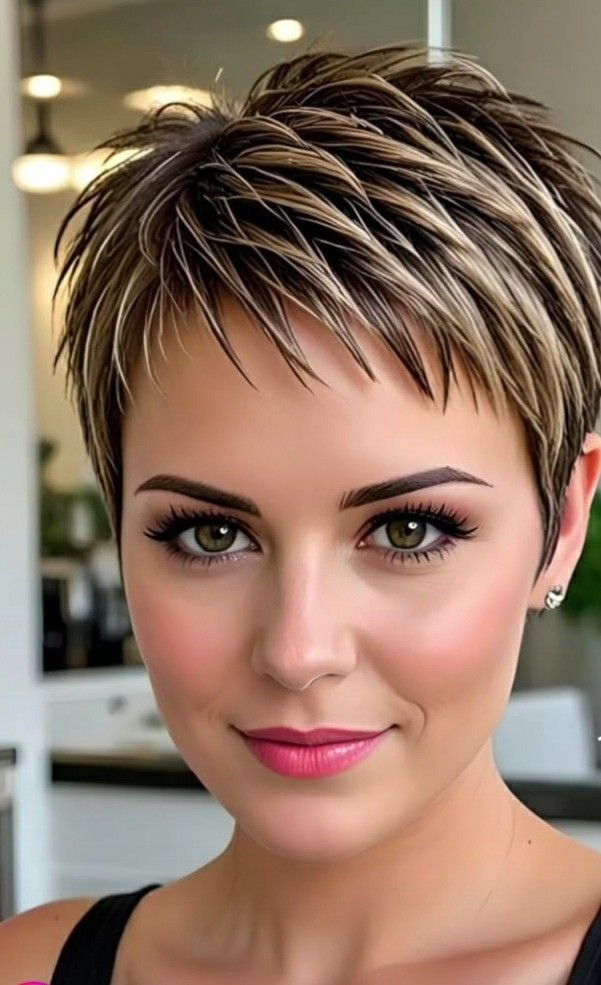 Short Silver Pixie Haircut for Mature Women