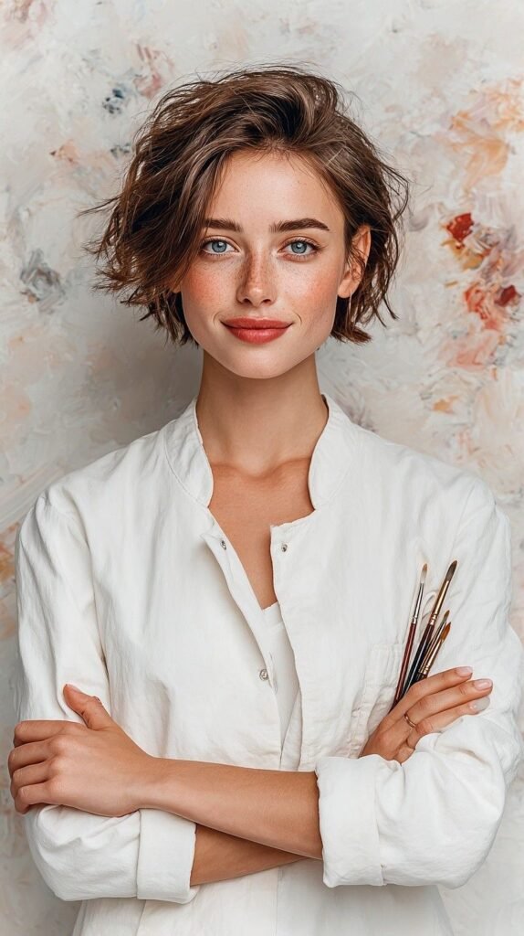 Tousled Short Pixie Look
