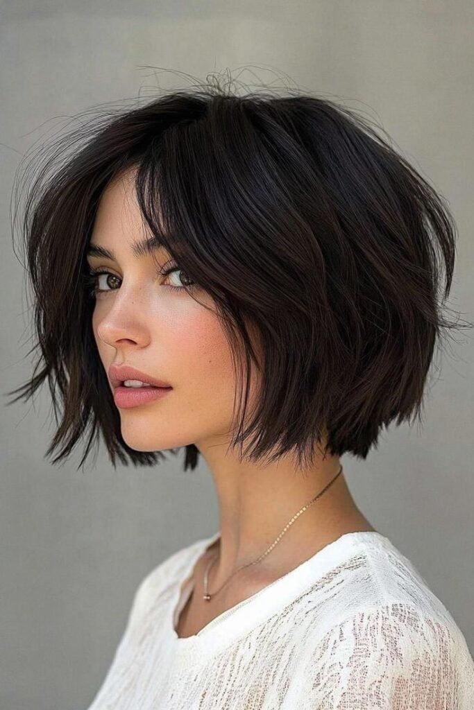 Textured Short Layered Bob