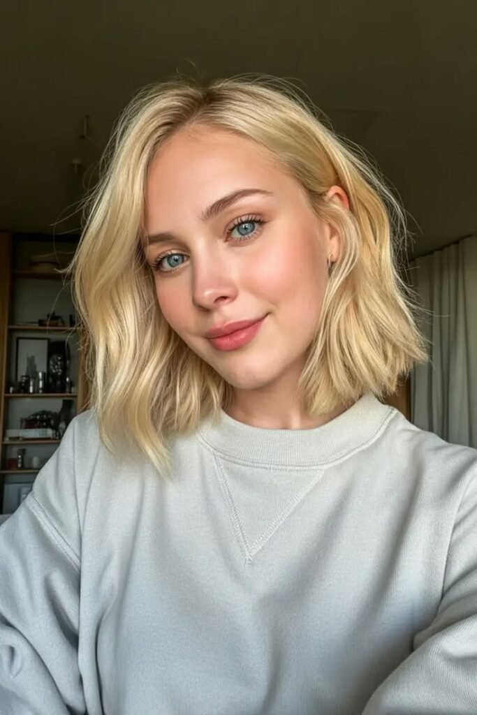 Soft Blonde Textured Bob