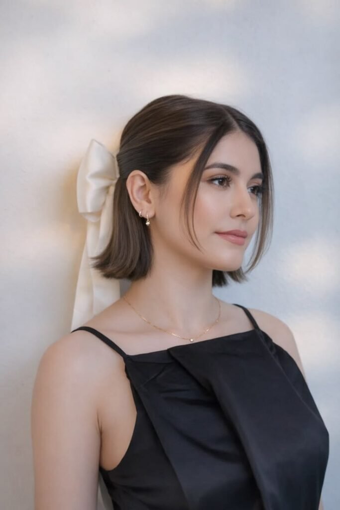 Elegant Short Bob with Ribbon