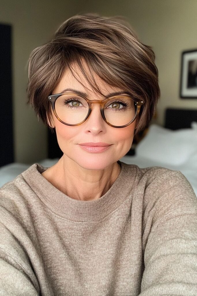 Elegant Short Haircut for Women Over 40