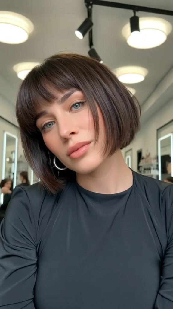Sleek Bob with Straight Bangs