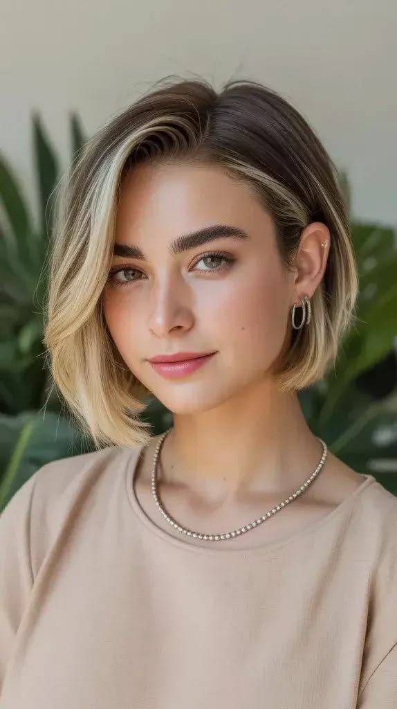 Blonde Bob with Face-Framing Highlights