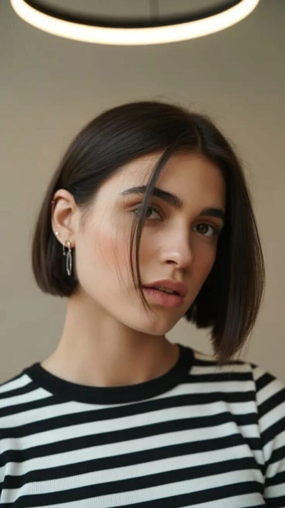 Natural Short Bob with Face Layers