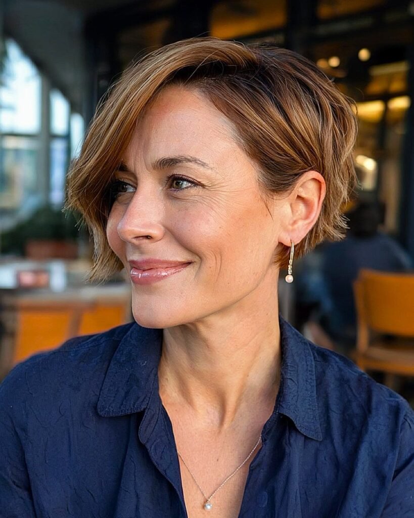 Short Layered Bob for Women Over 40