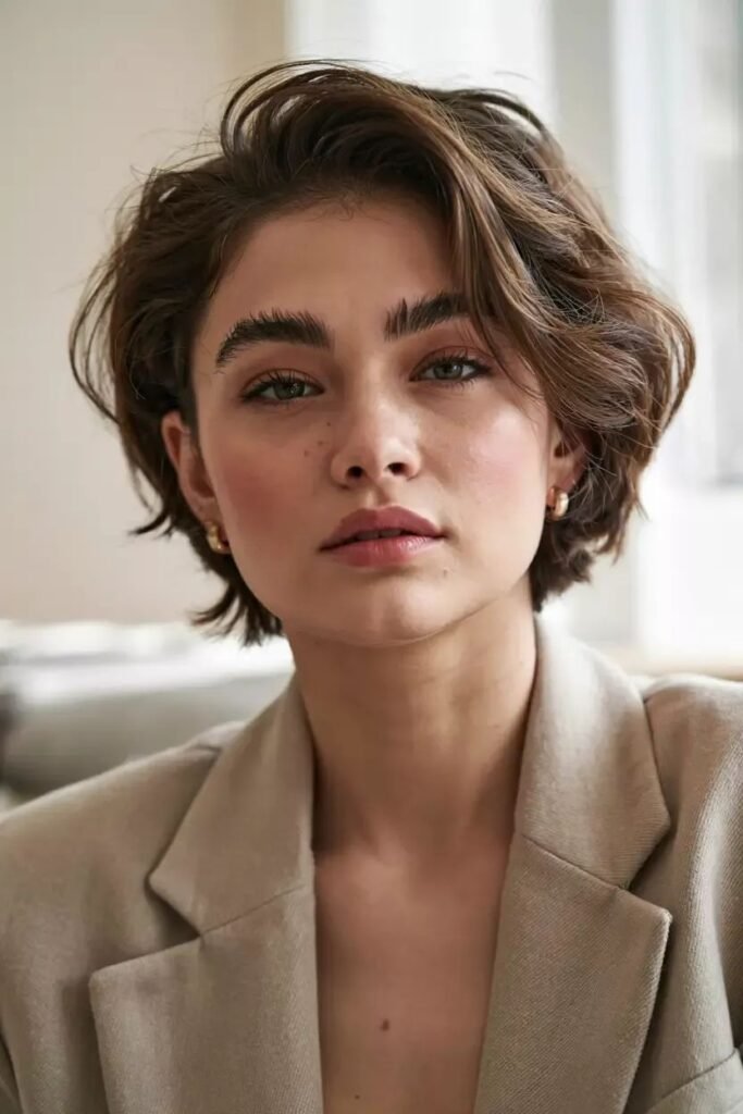 Trendy Short Layered Haircut with Natural Volume