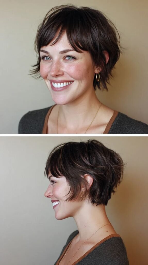 Messy Pixie Bob with Bangs