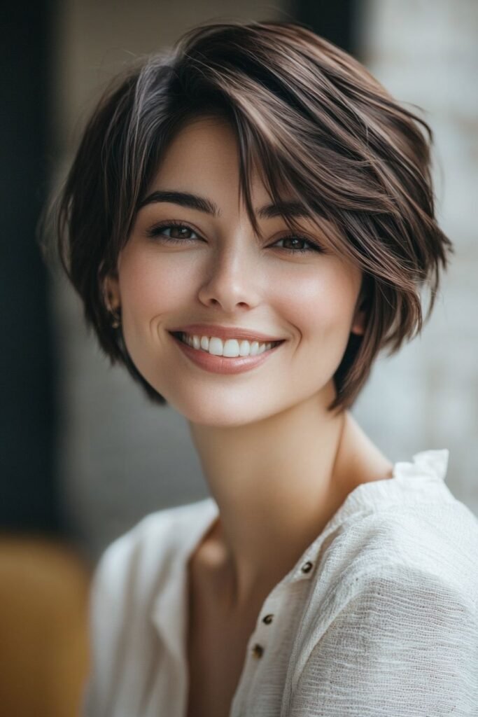 Side Swept Short Bob