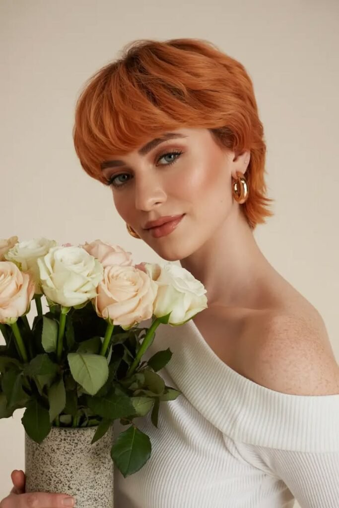 Bold Orange Textured Pixie