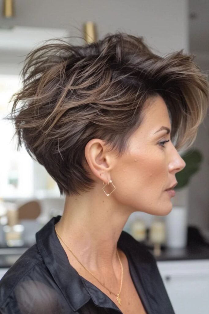 Textured Pixie with Volume
