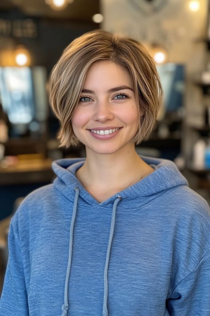 Blonde Layered Short Bob