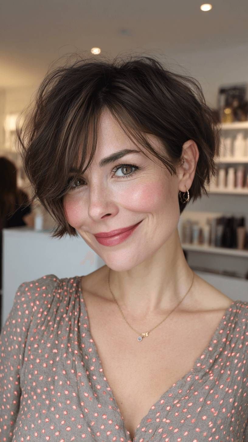Youthful Layered Pixie Bob