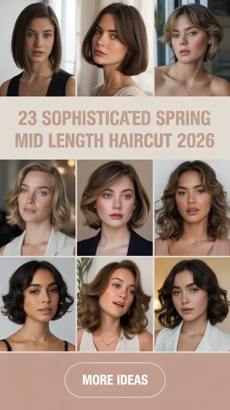 Spring 2026, Mid-Length Haircuts, Stylish Options, Woman