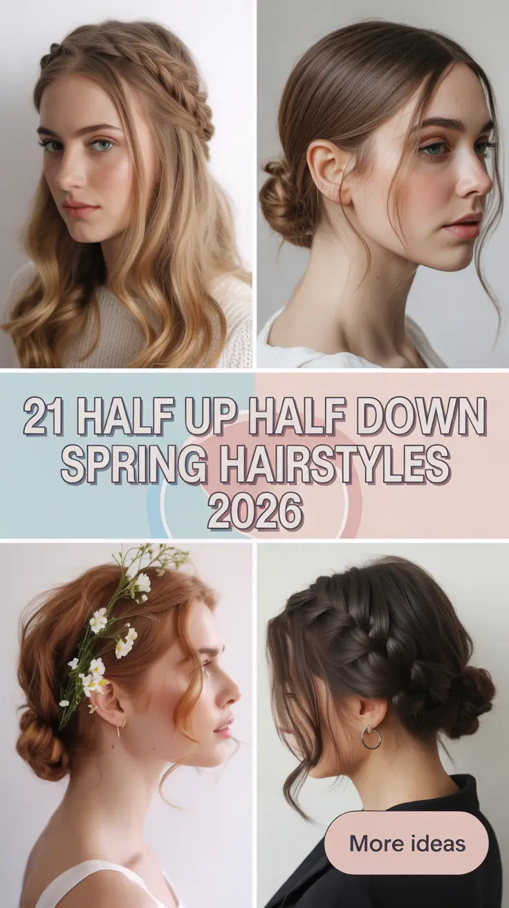 Spring 2026, Hairstyle Trends, Half Up Half Down, Women, Long Hair, Medium Hair, Curly Hair Spring 2026, Hairstyle Trends, Half Up Half Down, Women, Long Hair, Medium Hair, Curly Hair