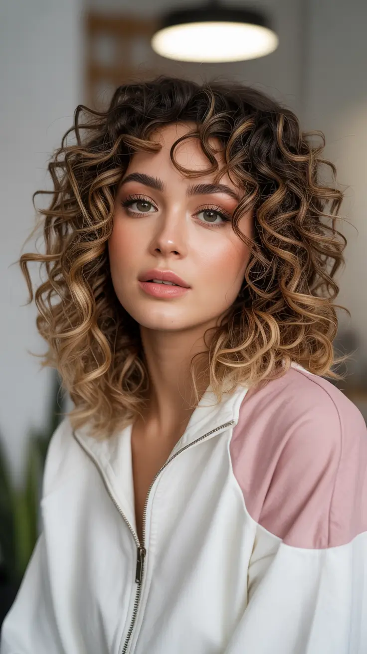 Elegant, Curly, MediumLength