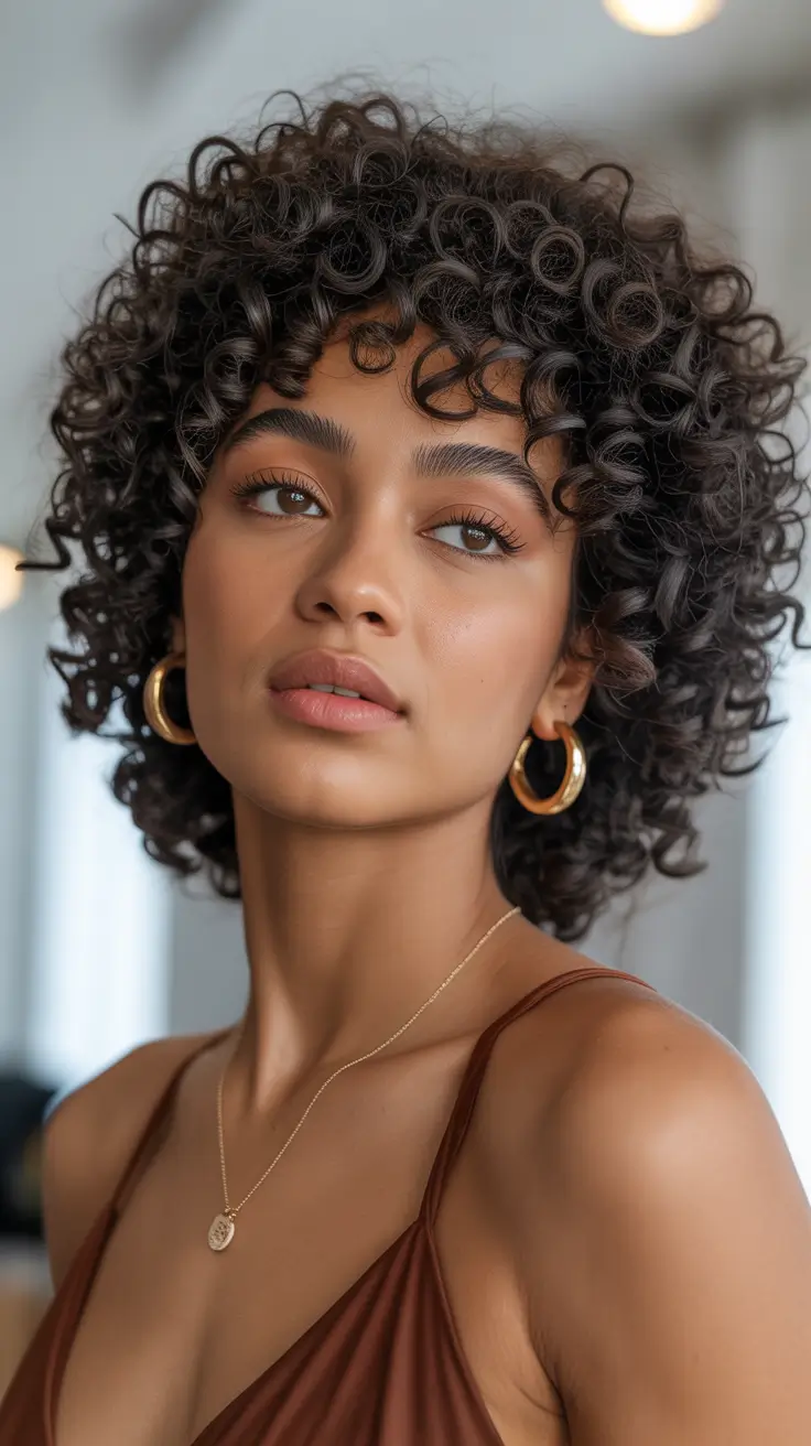 Elegant, Curly, MediumLength