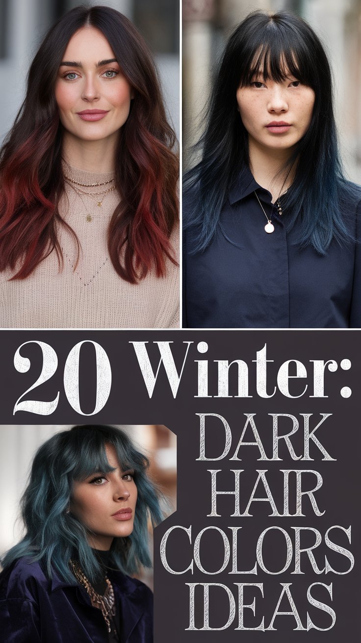 Winter Hairstyle Trends, Dark Hair Colors Winter Hairstyle Trends, Dark Hair Colors